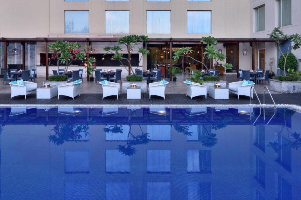 Hilton, Chennai pool area Hilton, Chennai pool area