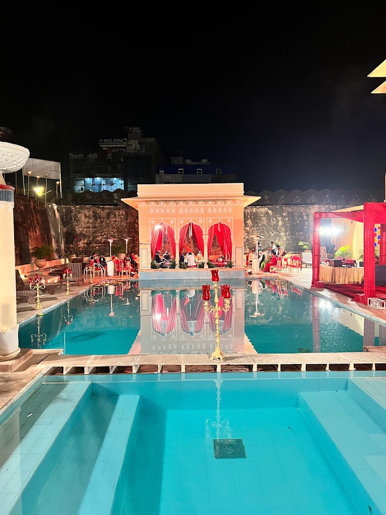 Chomu Palace Jaipur- poolside wedding Chomu Palace Jaipur- poolside wedding