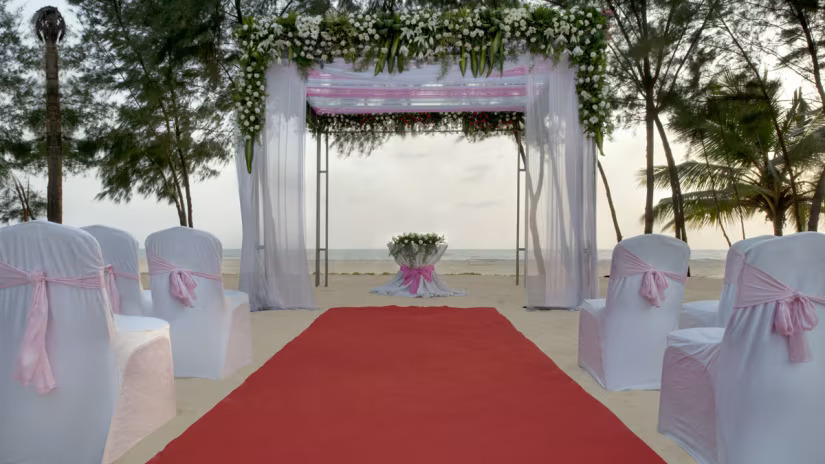 wedding decor and set up of the resort