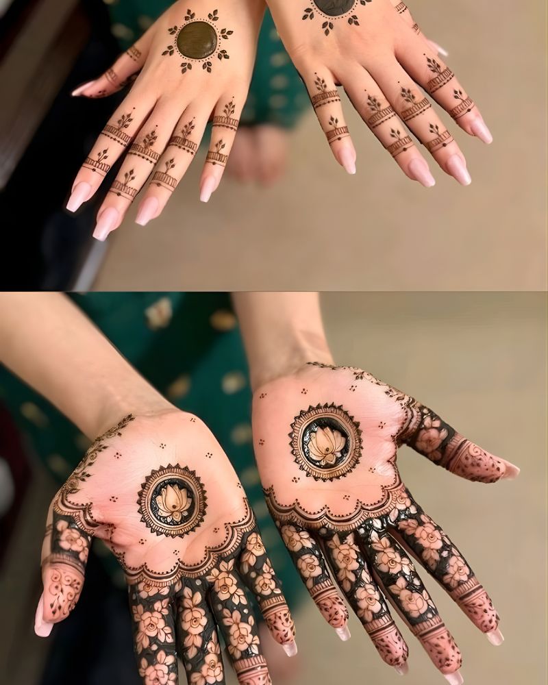 4 Vintage minimalist gola mehndi designs
