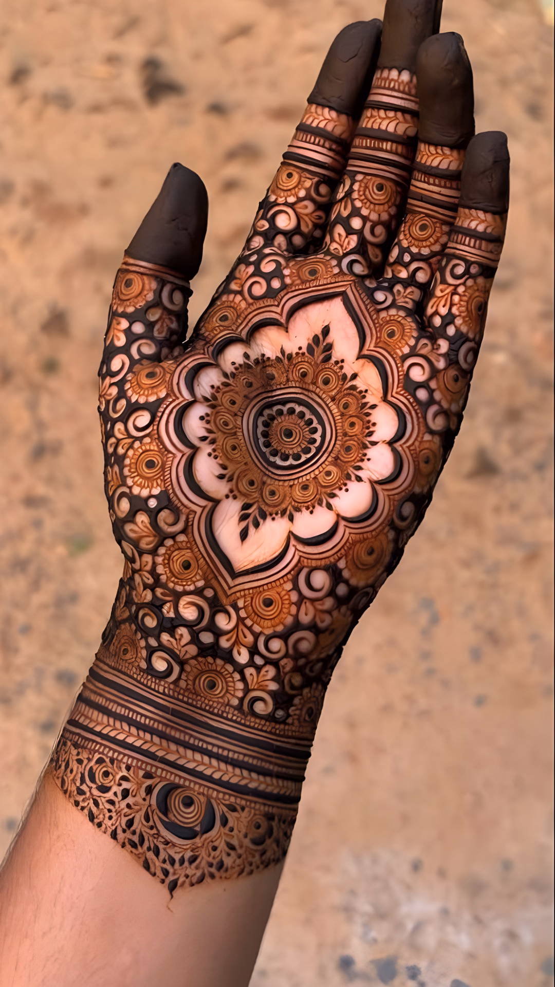 Heavy Bridal Mehndi Design Finger To Wrist Coverage