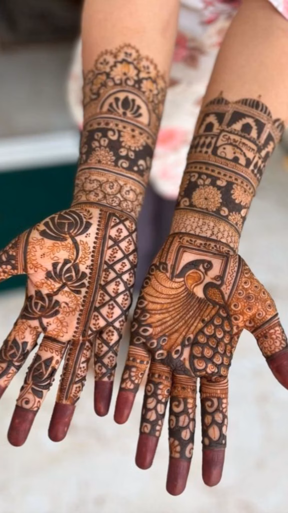 Fusion Mehndi Front Hand Delhi Bride Contemporary Style