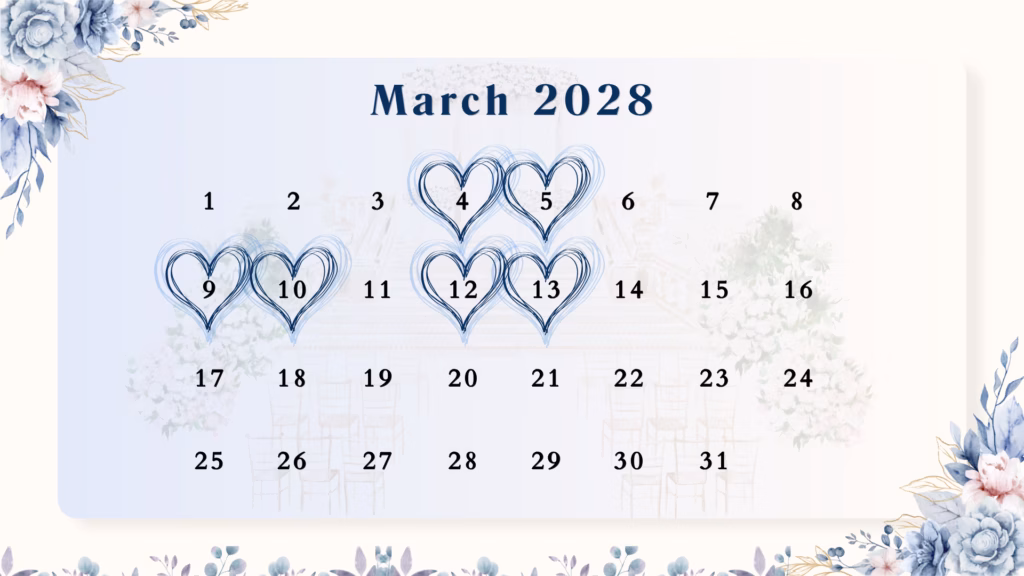 MArch Wedding Dates