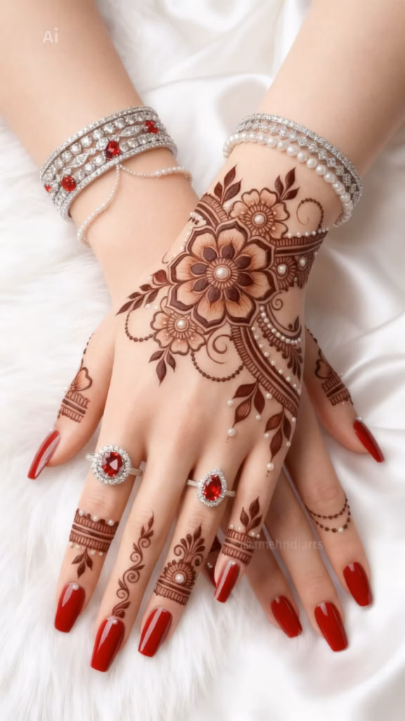 glitter-mehndi-for-bride