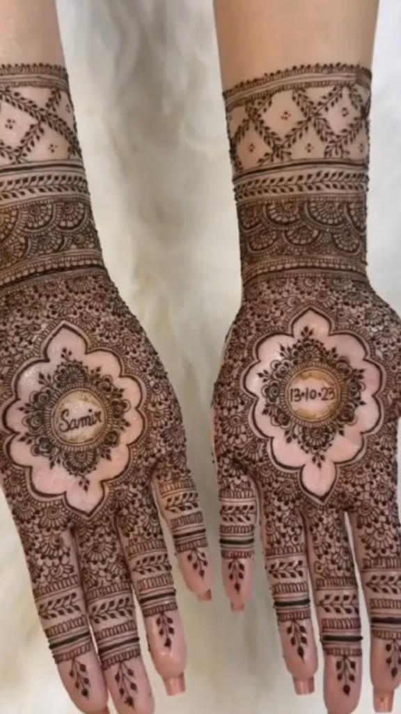 name-and-date-mehndi-design