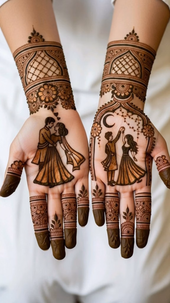 portrait-mehndi-couple-illustrations